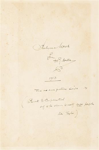 WELLS, H.G. The Great State. Signed and Inscribed to Rebecca West, with over 40 pages of unsigned ink drawings.